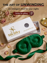 [Dark Green] SilkSilky-CA 22Momme Eye Mask 009