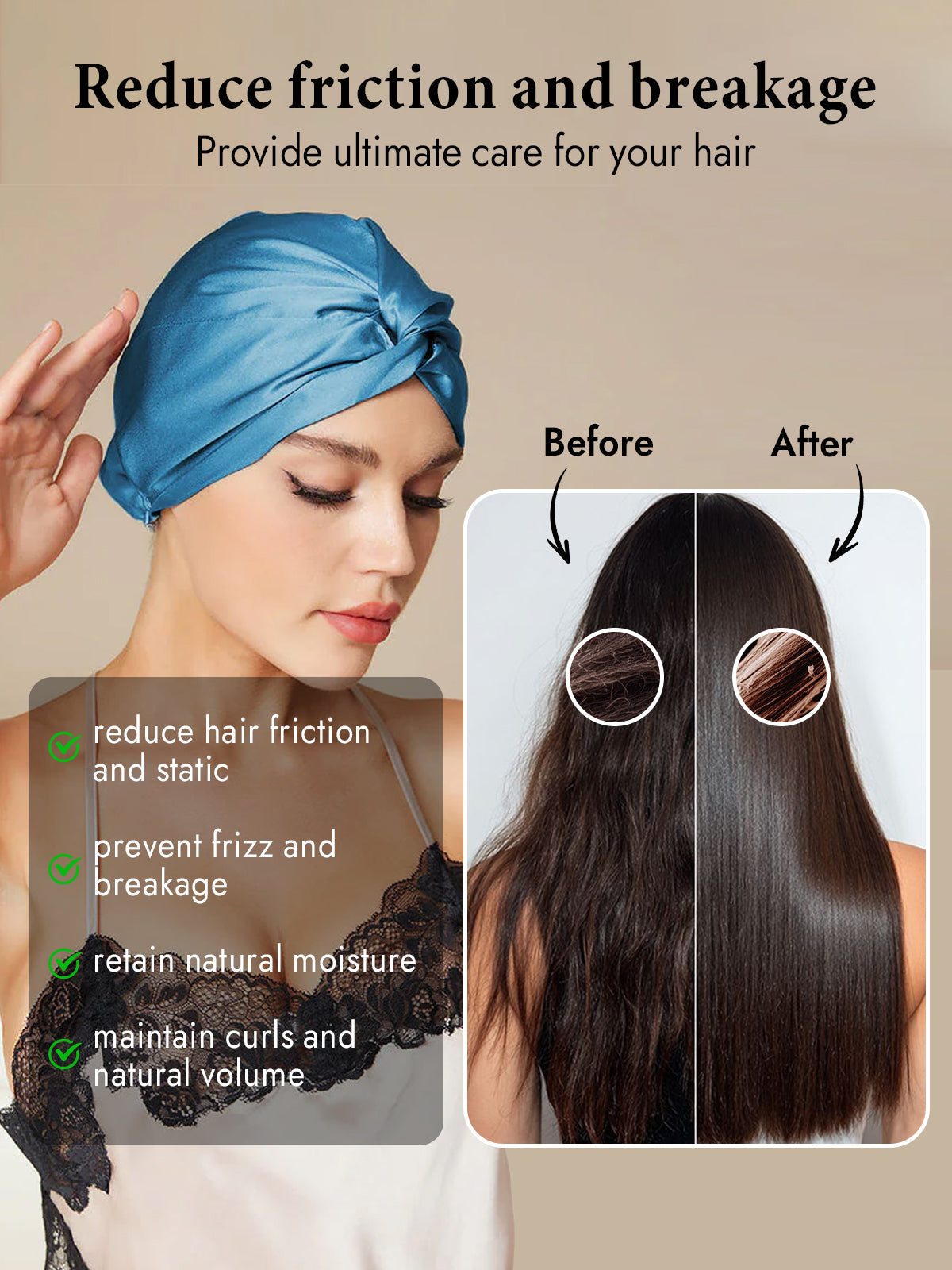 [Teal] SilkSilky-CA Pure Silk Sleep Cap 004