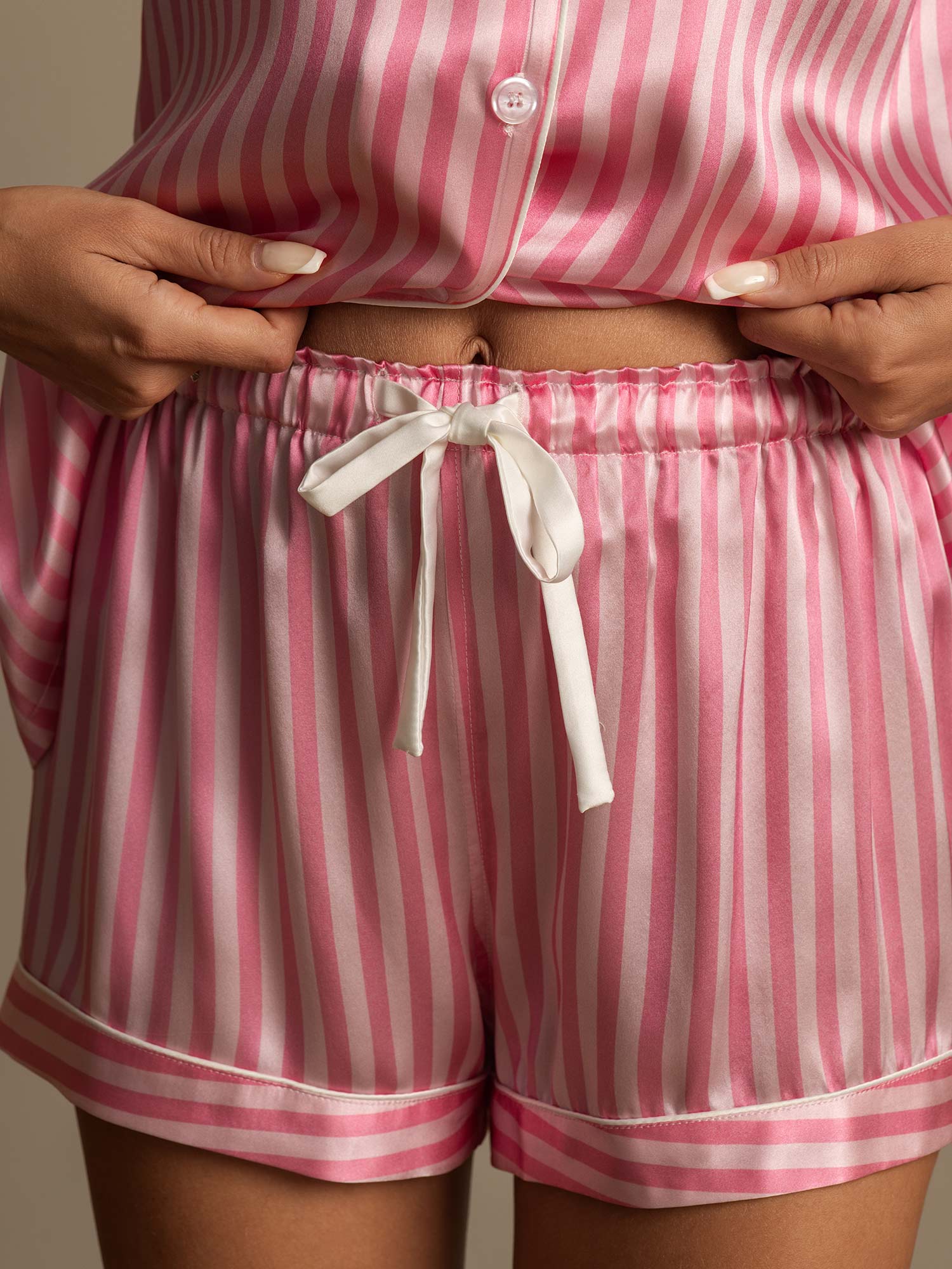 [Pink] SilkSilky-CA Pure Silk Notch Collar Women's Pajamas 005,