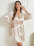 SilkSilky CA Pure Silk 3/4 Sleeve Womens Robe Ivory 005