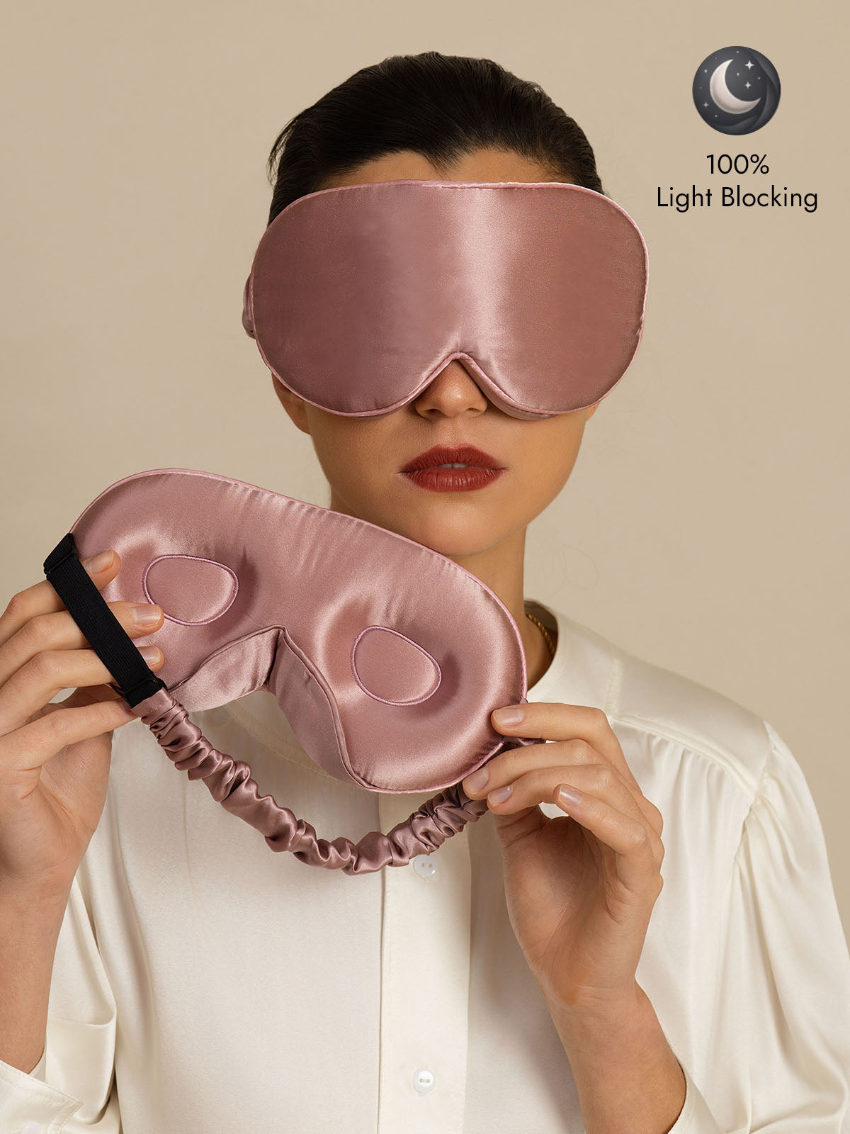[Pale Mauve] SilkSilky-CA 22Momme Eye Mask 001