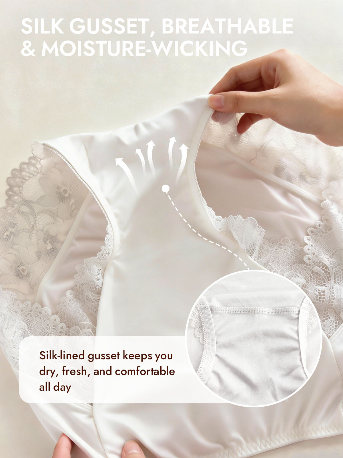 [White] SilkSilky-CA 100% Silk Jersey Panty 005