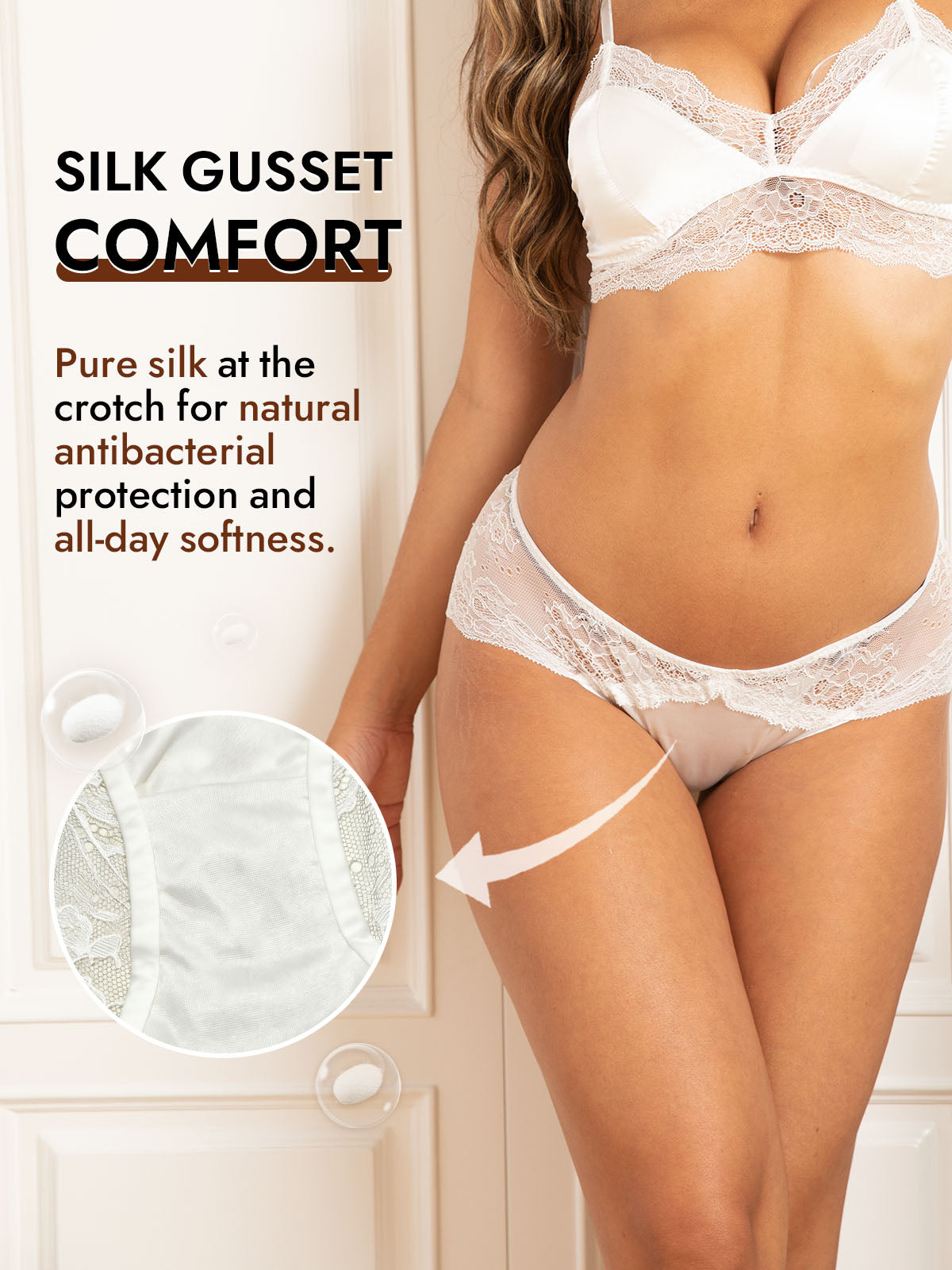 [White] SilkSilky-CA 100% Silk Jersey Panty 004