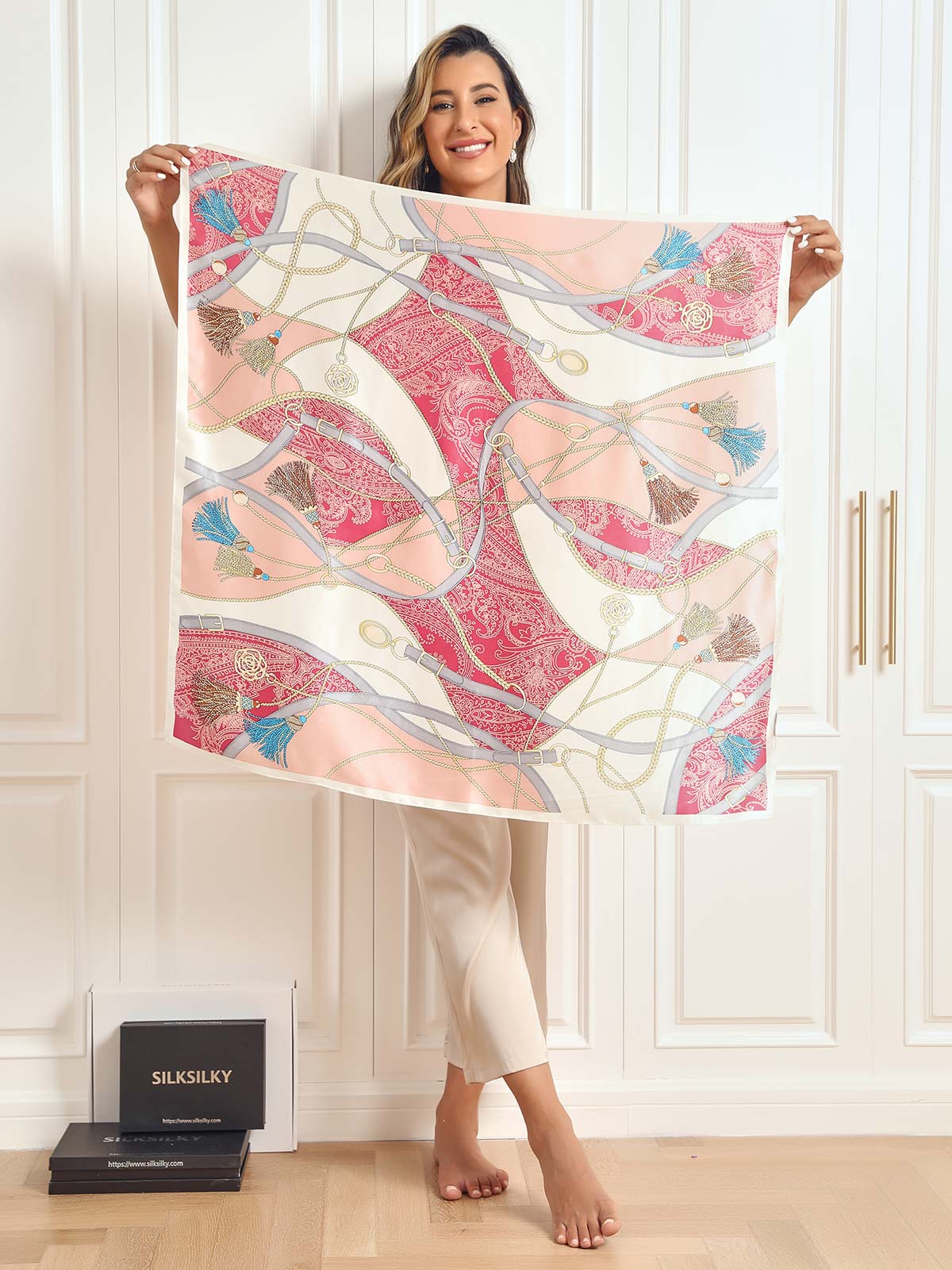 [P004] SilkSilky-CA Pure Silk Scarf 004,