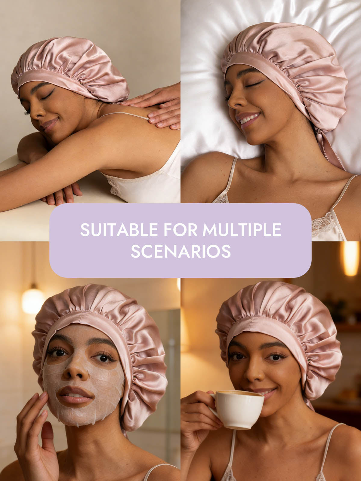 [Pink] SilkSilky-CA Pure Silk Sleep Cap 006