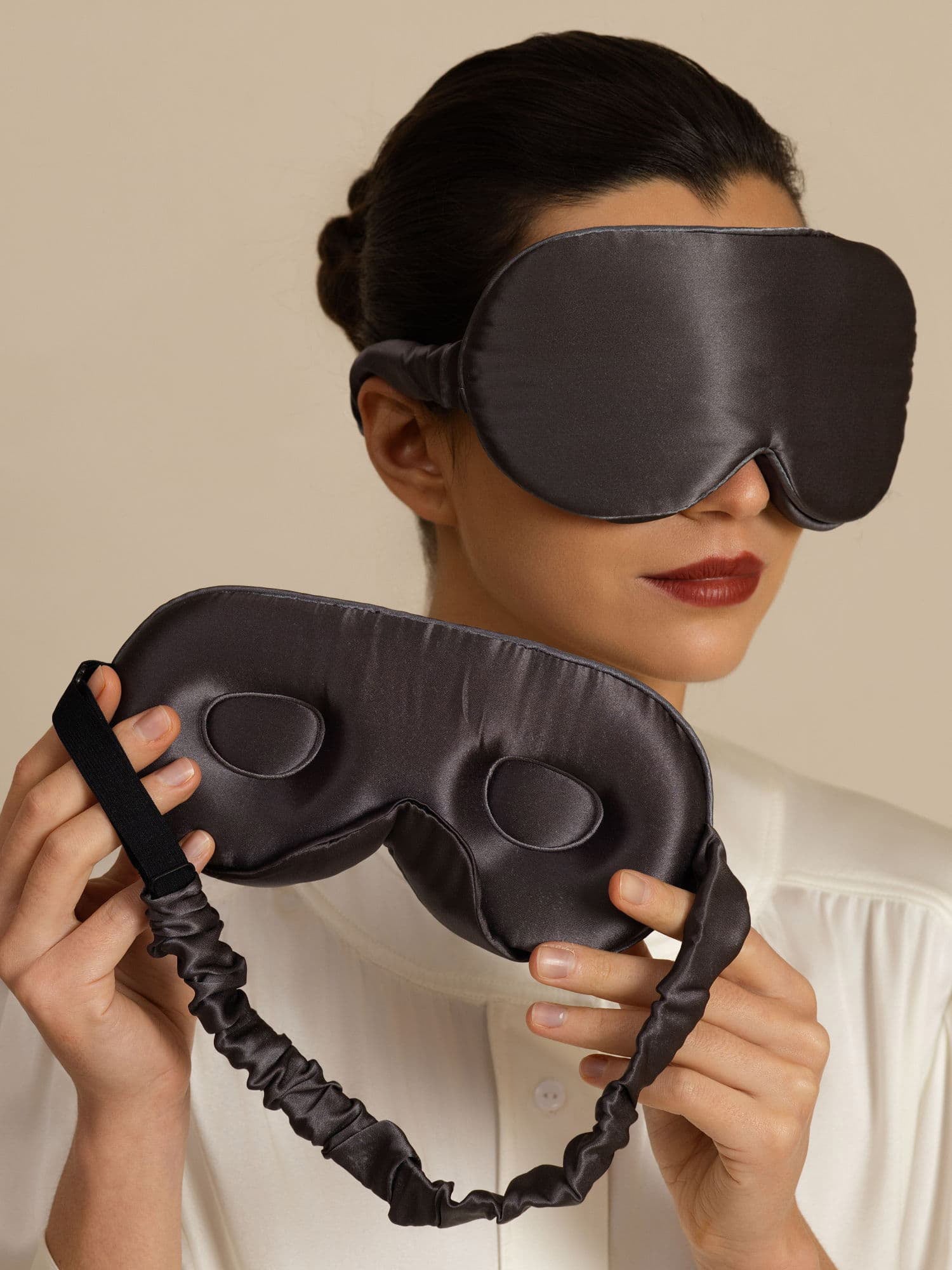 [Dark Gray] SilkSilky-CA 22Momme Eye Mask 001
