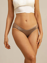 [Coffee] SilkSilky-CA 19Momme Stretch Silk Charmeuse Panty 005