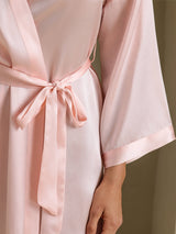 [Light Pink] SilkSilky-CA 3/4 Sleeve Women's Robe 005