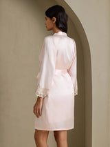 [Pink] SilkSilky-CA 3/4 Sleeve Women's Robe 002