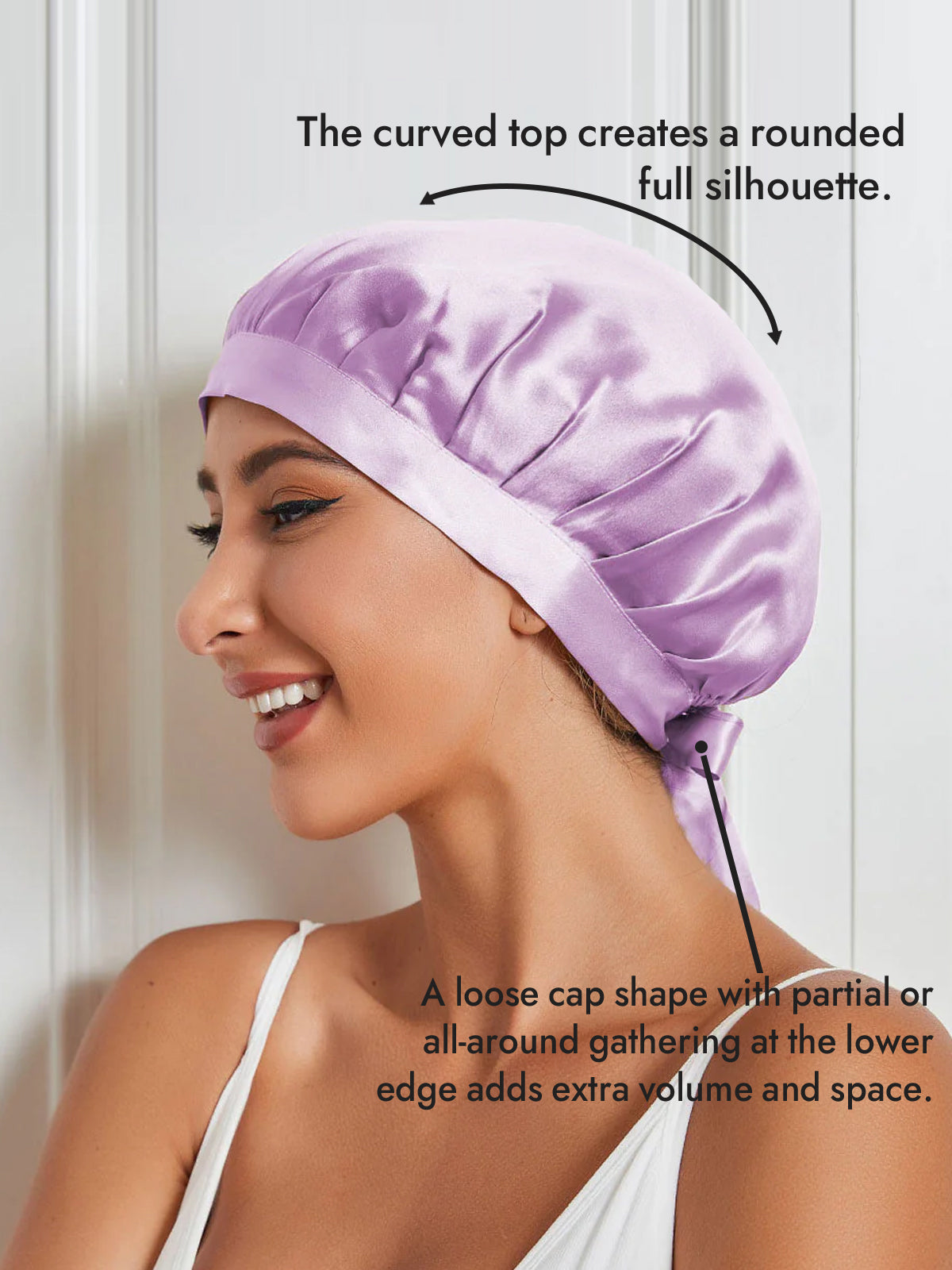 [Lavender] SilkSilky-CA Pure Silk Sleep Cap 003