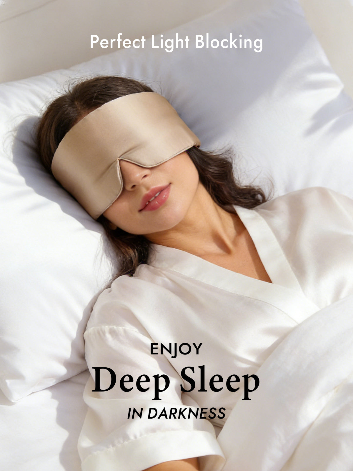 [Beige] SilkSilky-CA 19Momme Pure Silk Eye Mask 003