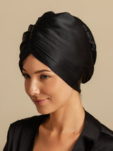 [Black] SilkSilky-CA Hair Towel Wrap 004