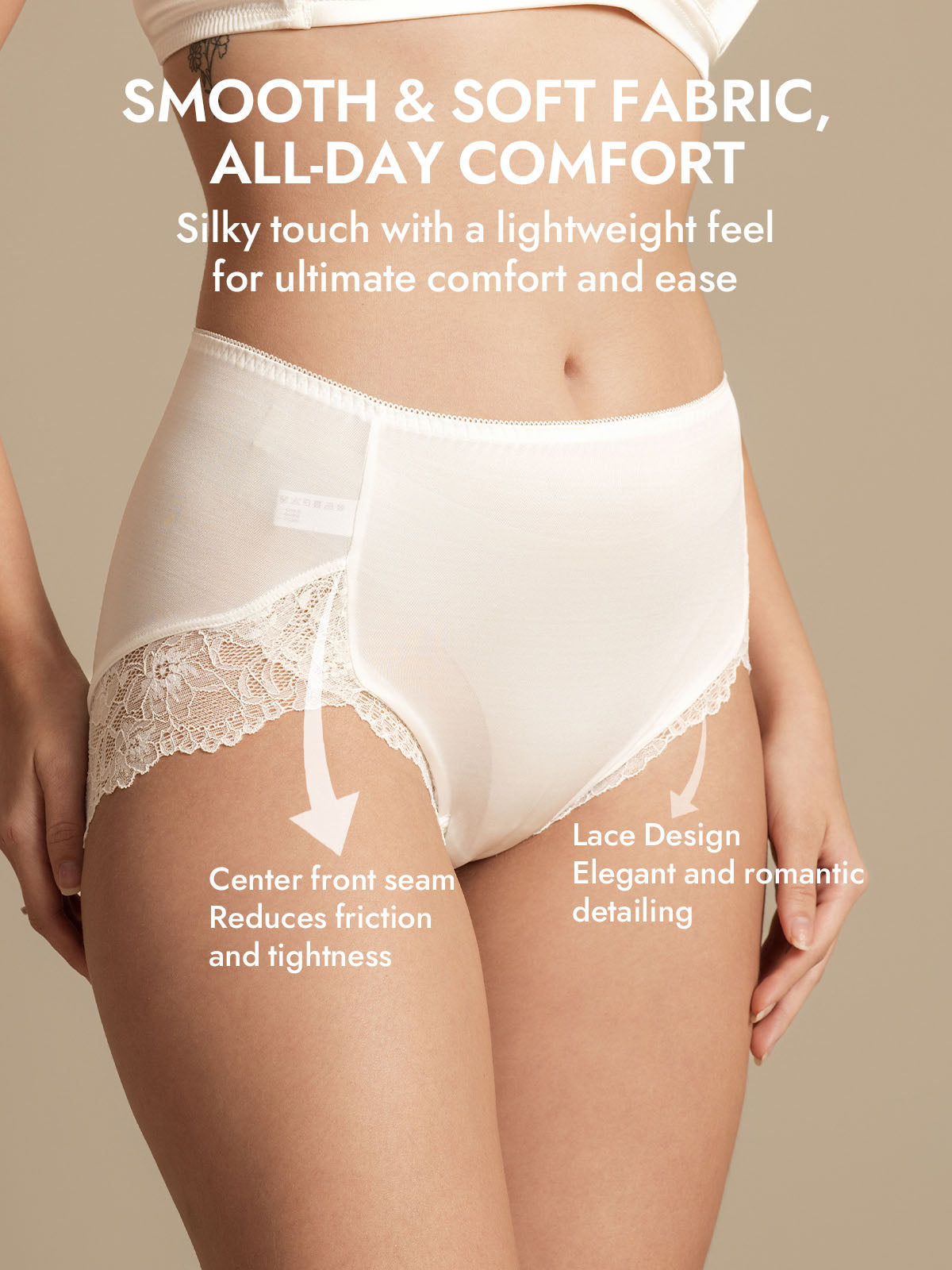 [White] SilkSilky-CA 100% Silk Jersey Panty 007