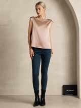 [Tuscany] SilkSilky-CA Cap Sleeve Round Neck Women's T-Shirt 005