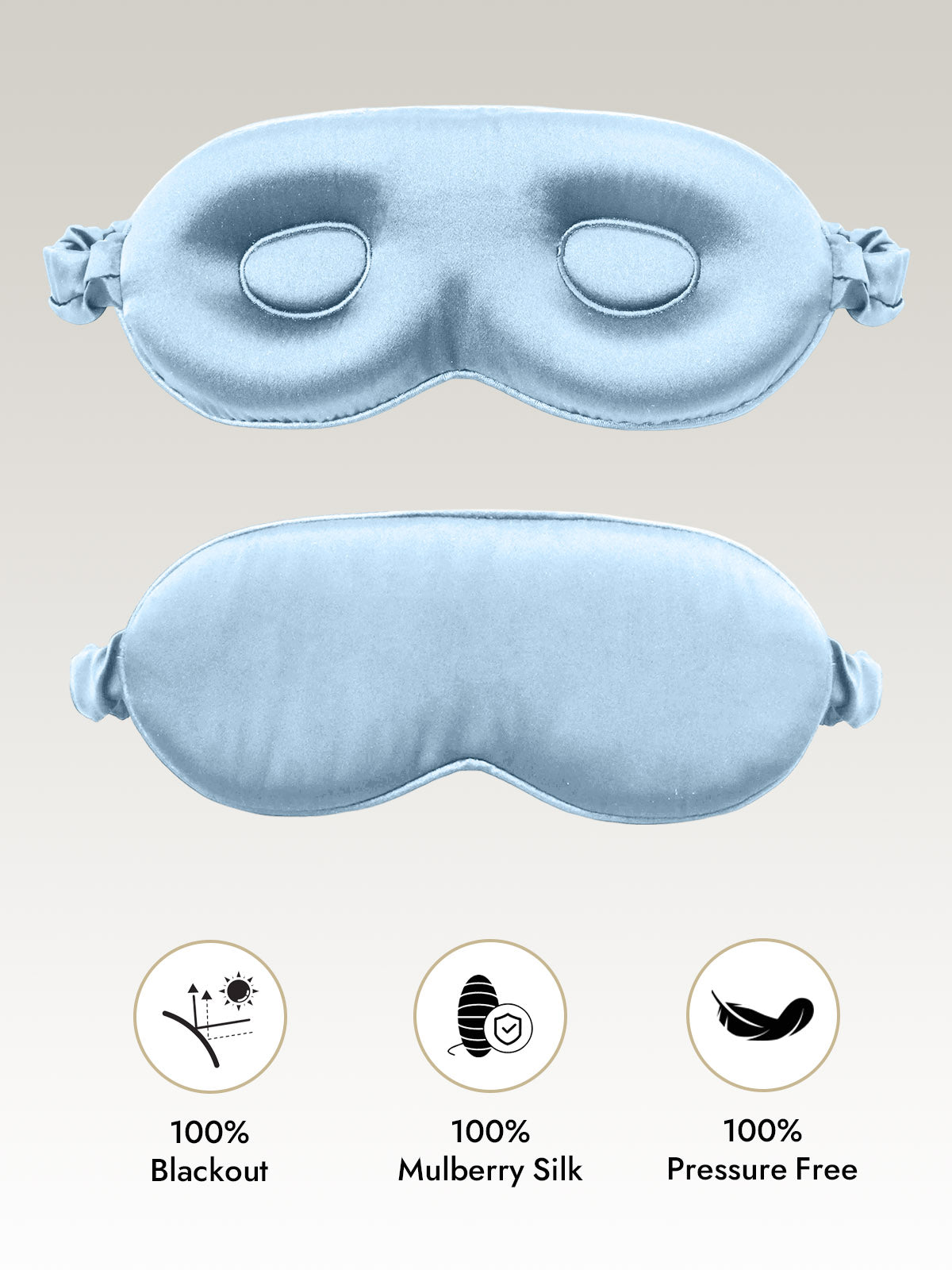 [Light Blue] SilkSilky-CA Pure Silk Eye Mask 001