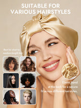 [Champagne] SilkSilky-CA Sleep Cap 005