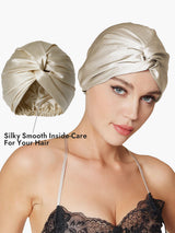 [Beige] SilkSilky-CA Sleep Cap 003
