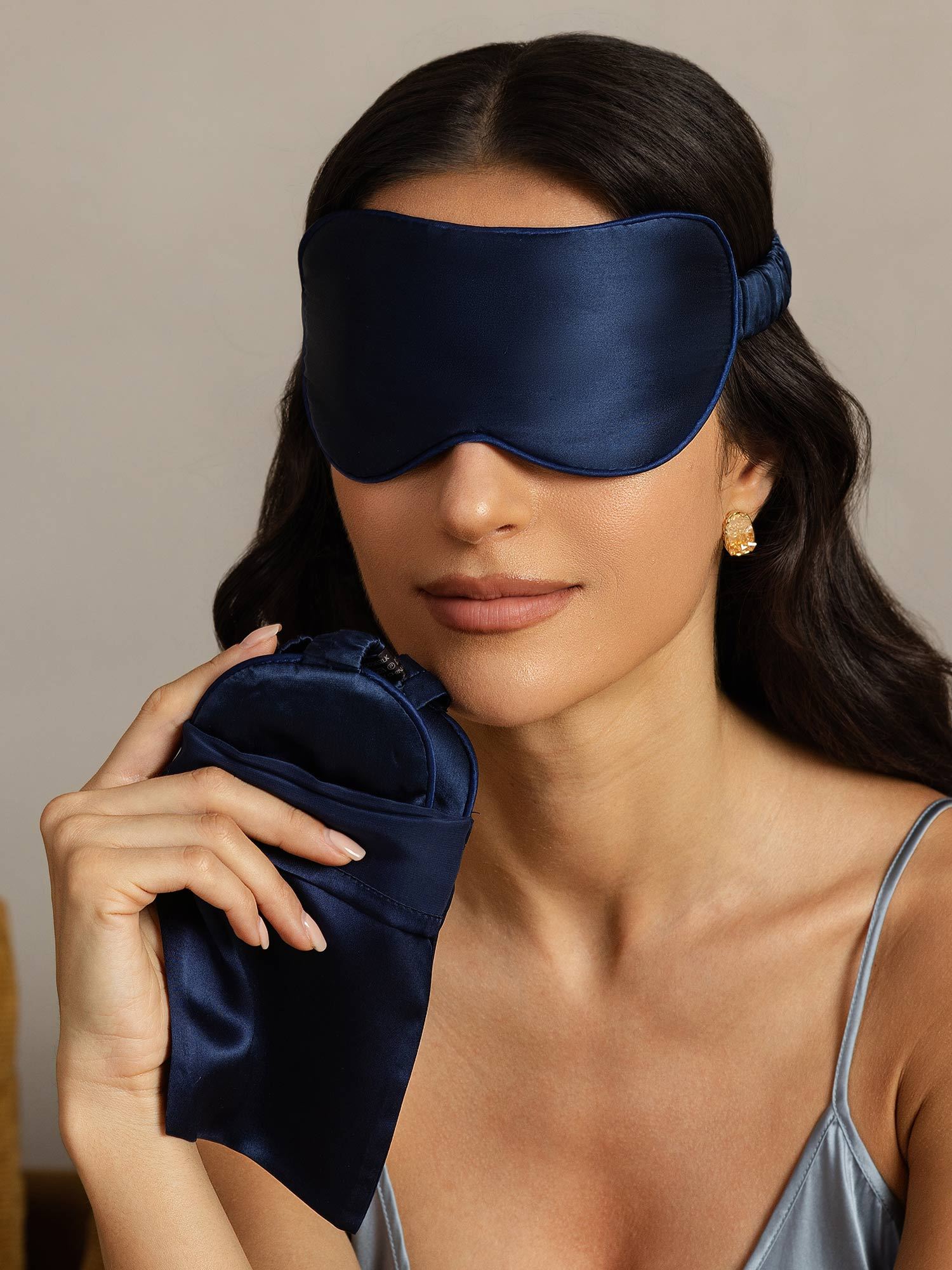 [DarkBlue] SilkSilky-CA Pure Silk Eye Mask 001
