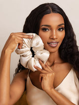 [Beige] SilkSilky-CA Scrunchie 002
