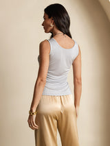 [Gray] SilkSilky-CA Sleeveless Round Neck Women's T-Shirt 002