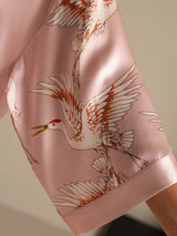 [Pink] SilkSilky-CA 3/4 Sleeve Women's Robe 004