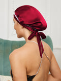 SilkSilky-CA Pure Silk Sleep Cap Wine 003