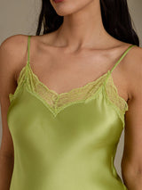 [Mint Green] SilkSilky-CA Spaghetti Strap Sweetheart Neck Nightgown 004