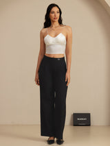 [White] SilkSilky-CA Spaghetti Strap V Neck Camisole 008
