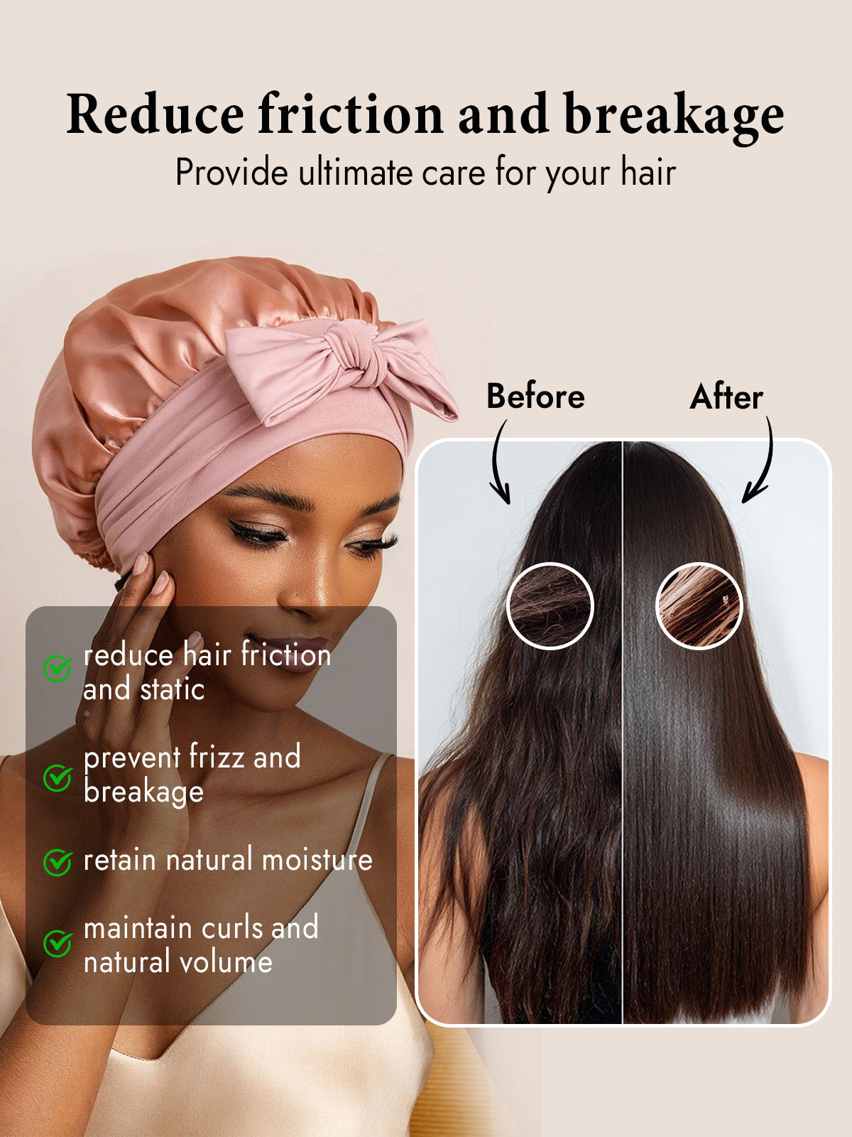 [Pink] SilkSilky-CA Pure Silk Sleep Cap 003