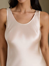 [Beige] SilkSilky-CA Sleeveless Dress 004