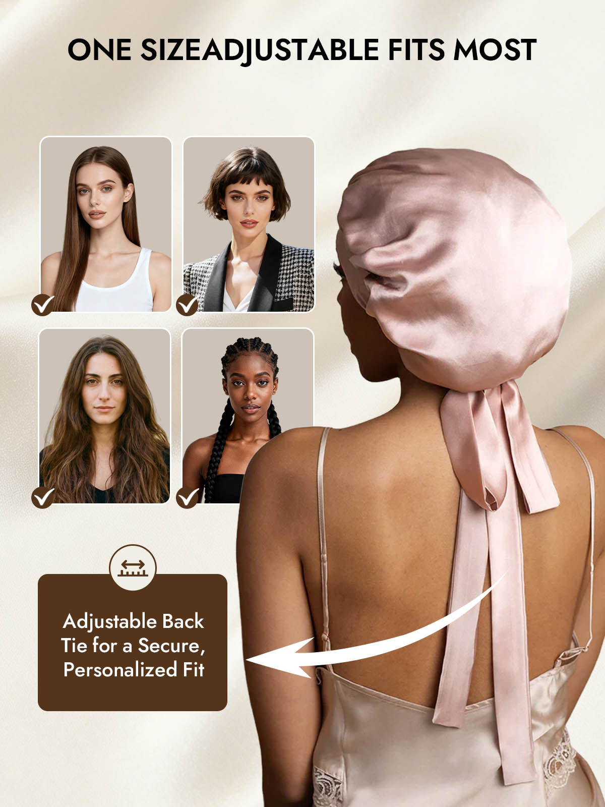 [Pink] SilkSilky-CA Pure Silk Sleep Cap 005