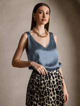 [Real Teal] SilkSilky-CA Sleeveless V Neck Camisole 004