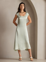 [Light Green] SilkSilky-CA Cap Sleeve Dress 001