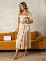 [Champagne] SilkSilky-CA Long Sleeve Women's Robe 005