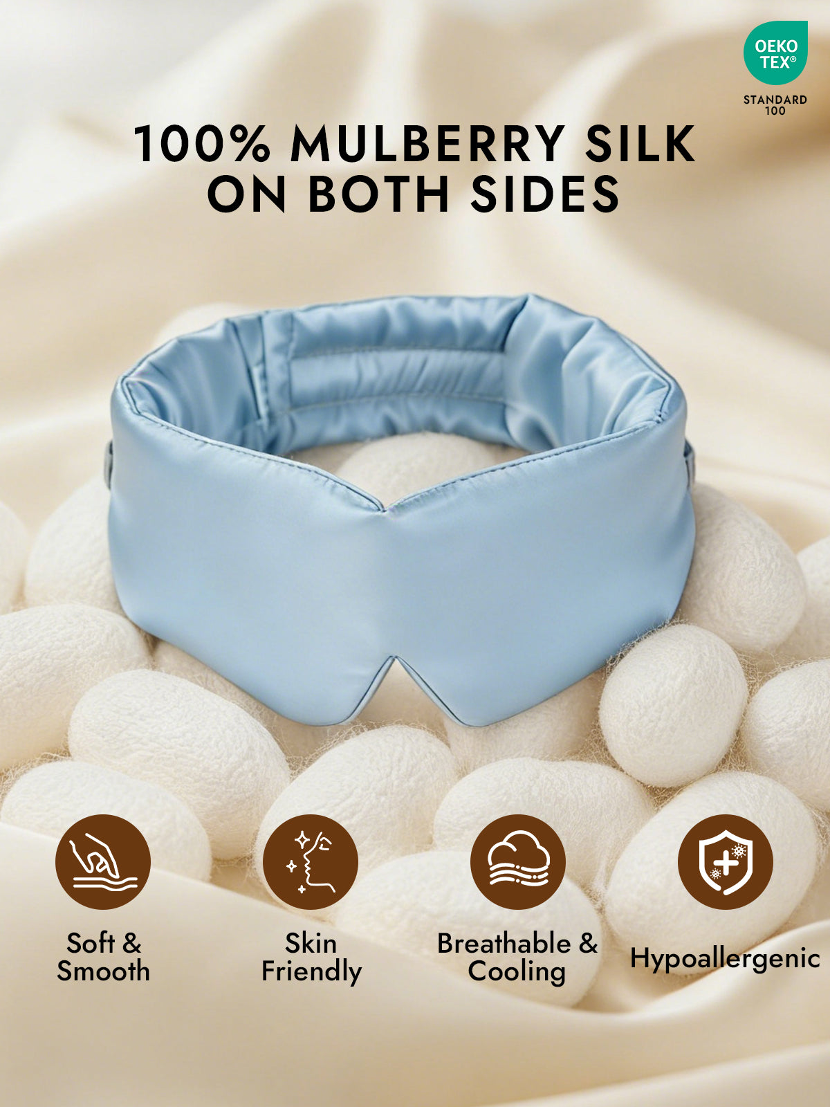 [Light Blue] SilkSilky-CA 19Momme Pure Silk Eye Mask 002