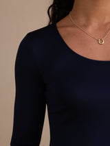 [Dark Blue] SilkSilky-CA Half Sleeve Women's T-Shirt 004