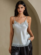 [Grayish Blue] SilkSilky-CA Spaghetti Strap V Neck Camisole 003