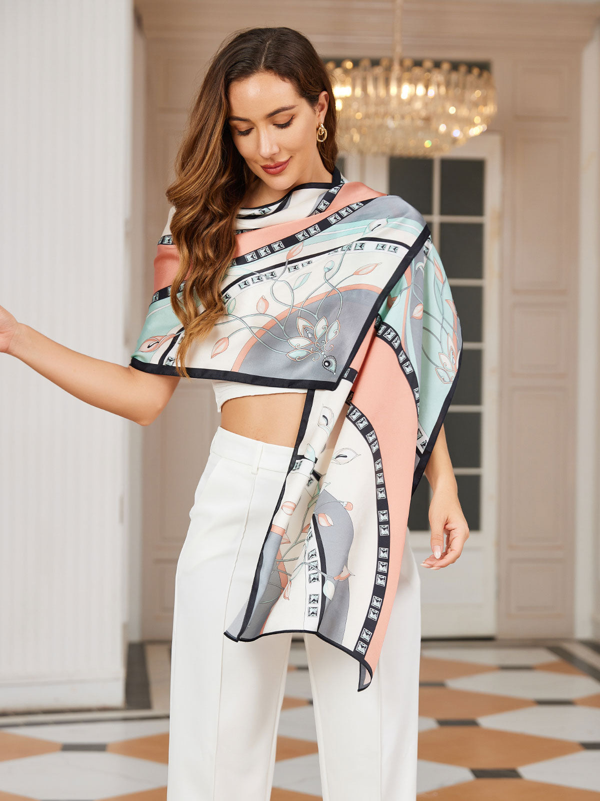 [P030] SilkSilky-CA Pure Silk Scarf 001,