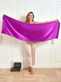 SilkSilky CA Pure Silk Scarf Purple 004