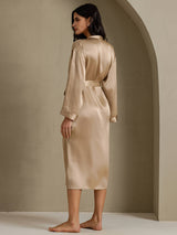 [Champagne] SilkSilky-CA Long Sleeve Women's Robe 002
