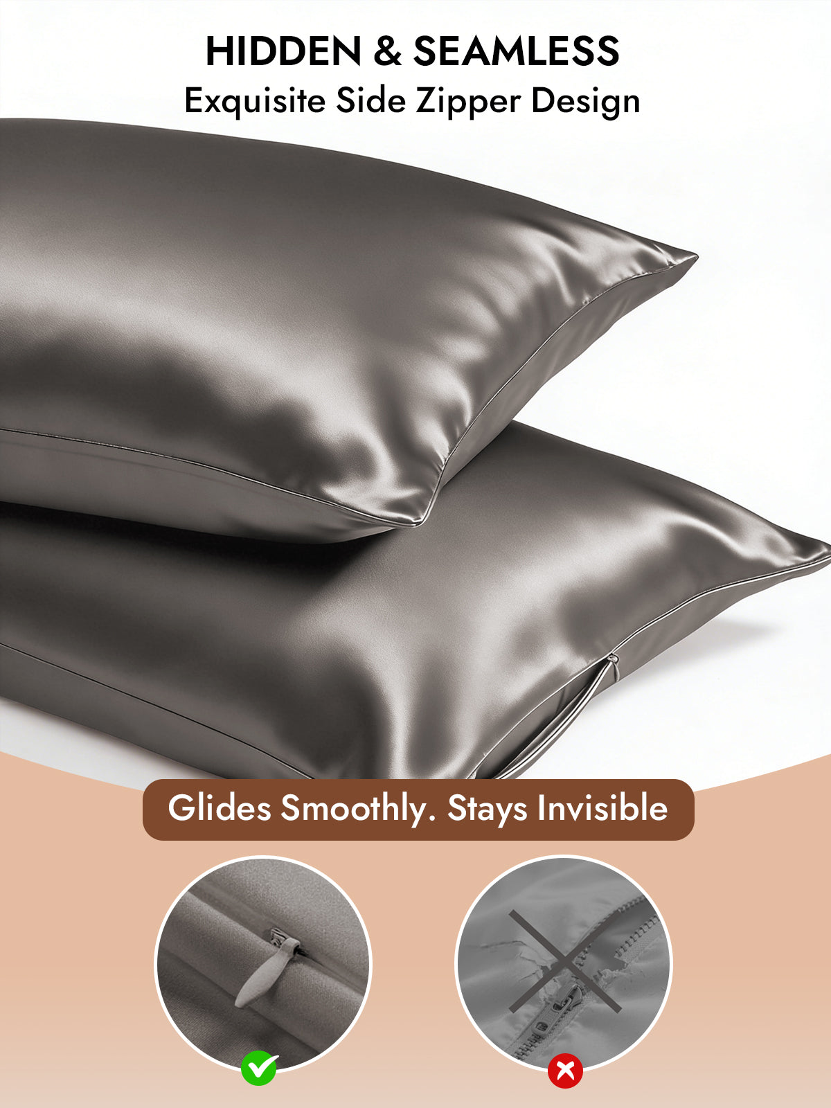 [Dark Gray] SilkSilky-CA 30Momme Pure Silk Pillowcase 006
