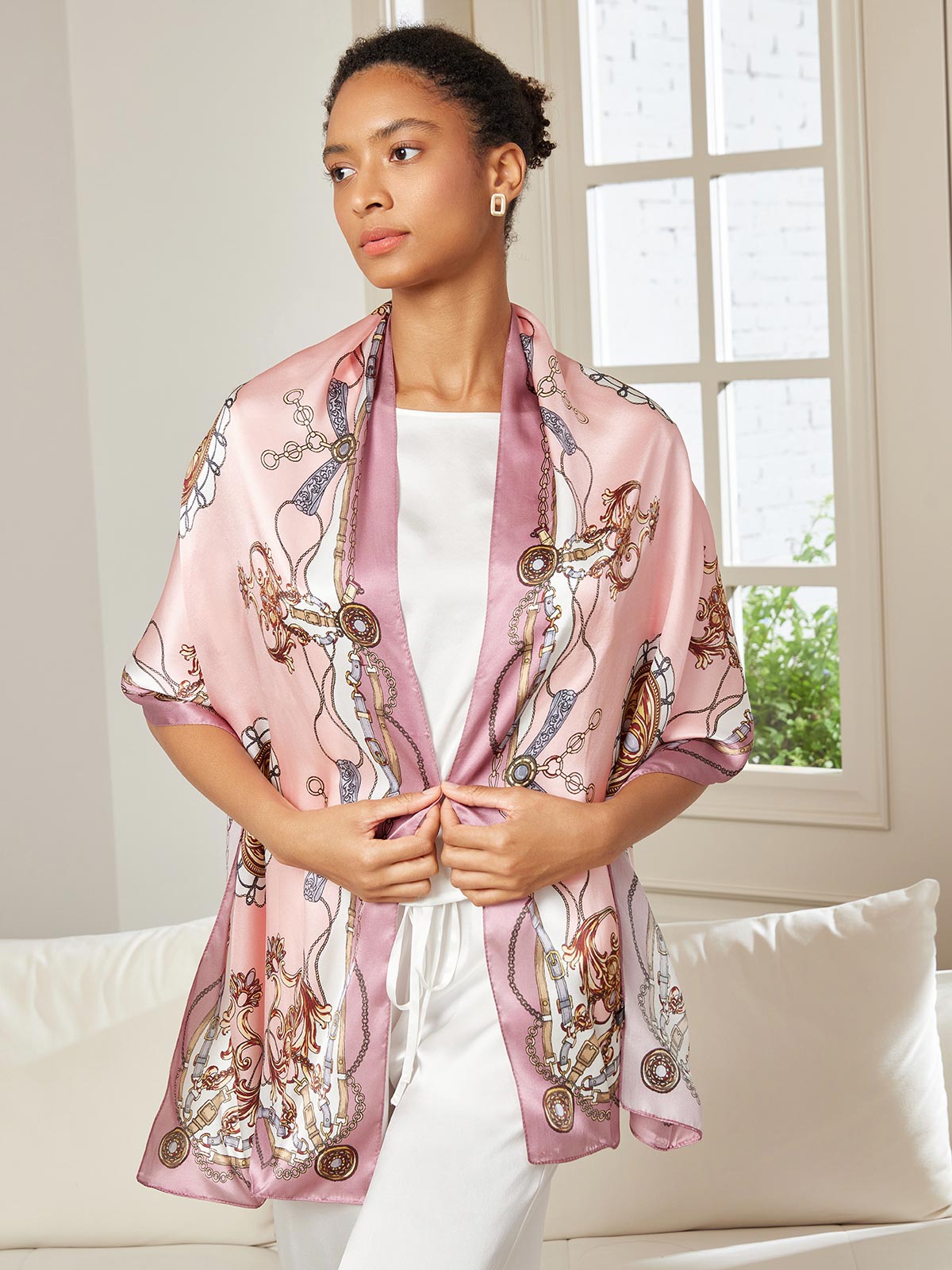 [P019] SilkSilky-CA Pure Silk Scarf 001,