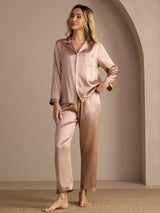 [Tuscany] SilkSilky-CA Long Sleeve Lapel Collar Women's Pajamas 001
