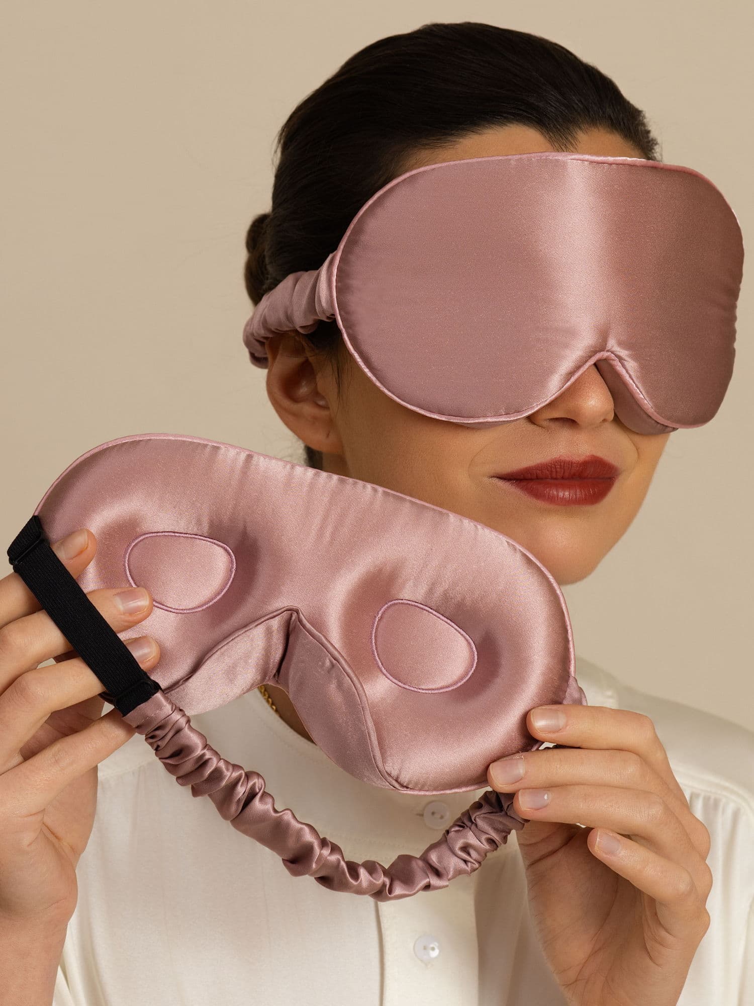 [Pale Mauve] SilkSilky-CA 22Momme Eye Mask 001