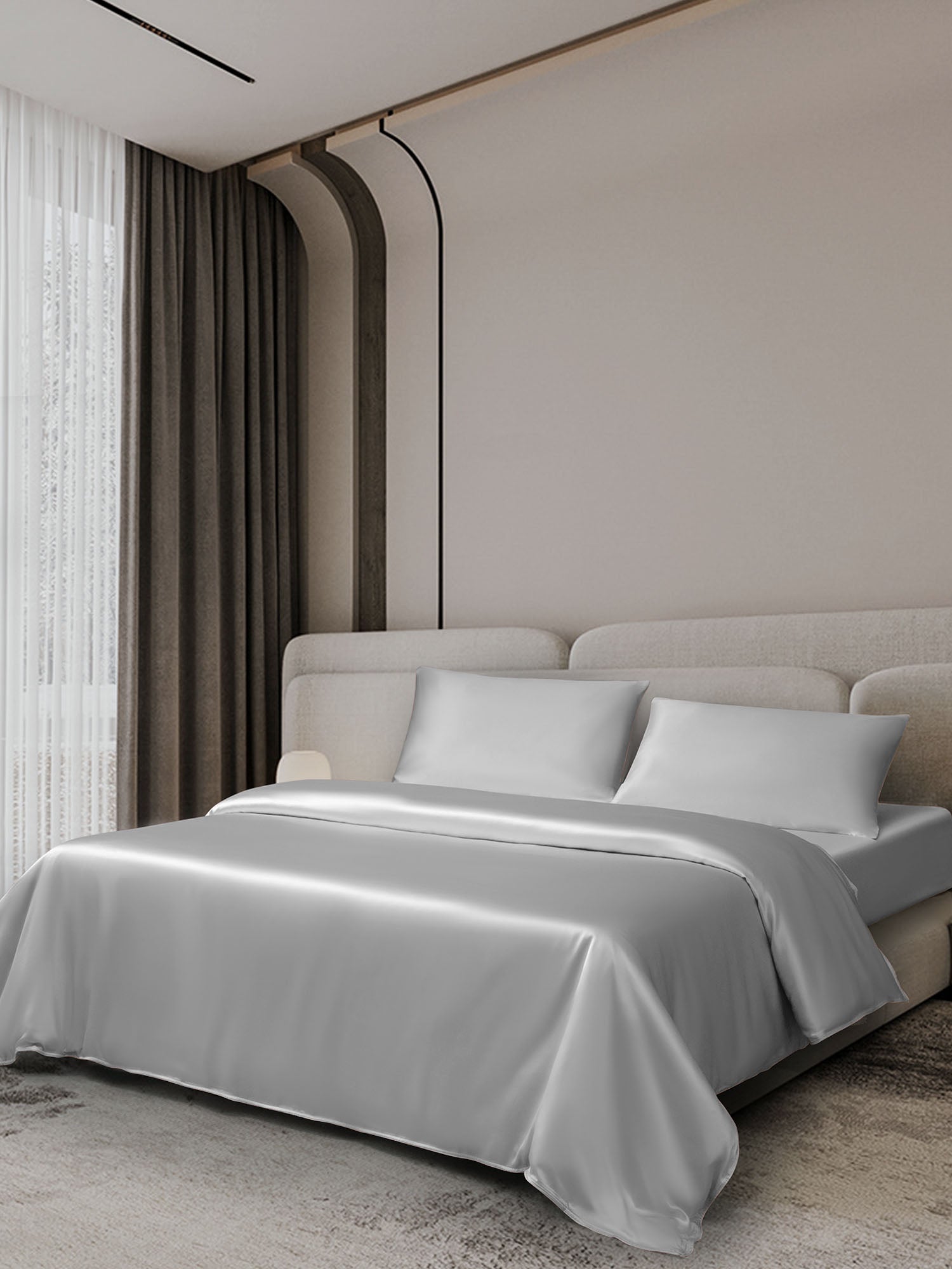 [Silver] SilkSilky-CA 22Momme Bedding Set 001