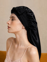 [Black] SilkSilky-CA Sleep Cap 001