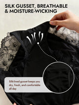 [Black] SilkSilky-CA 100% Silk Jersey Panty 005