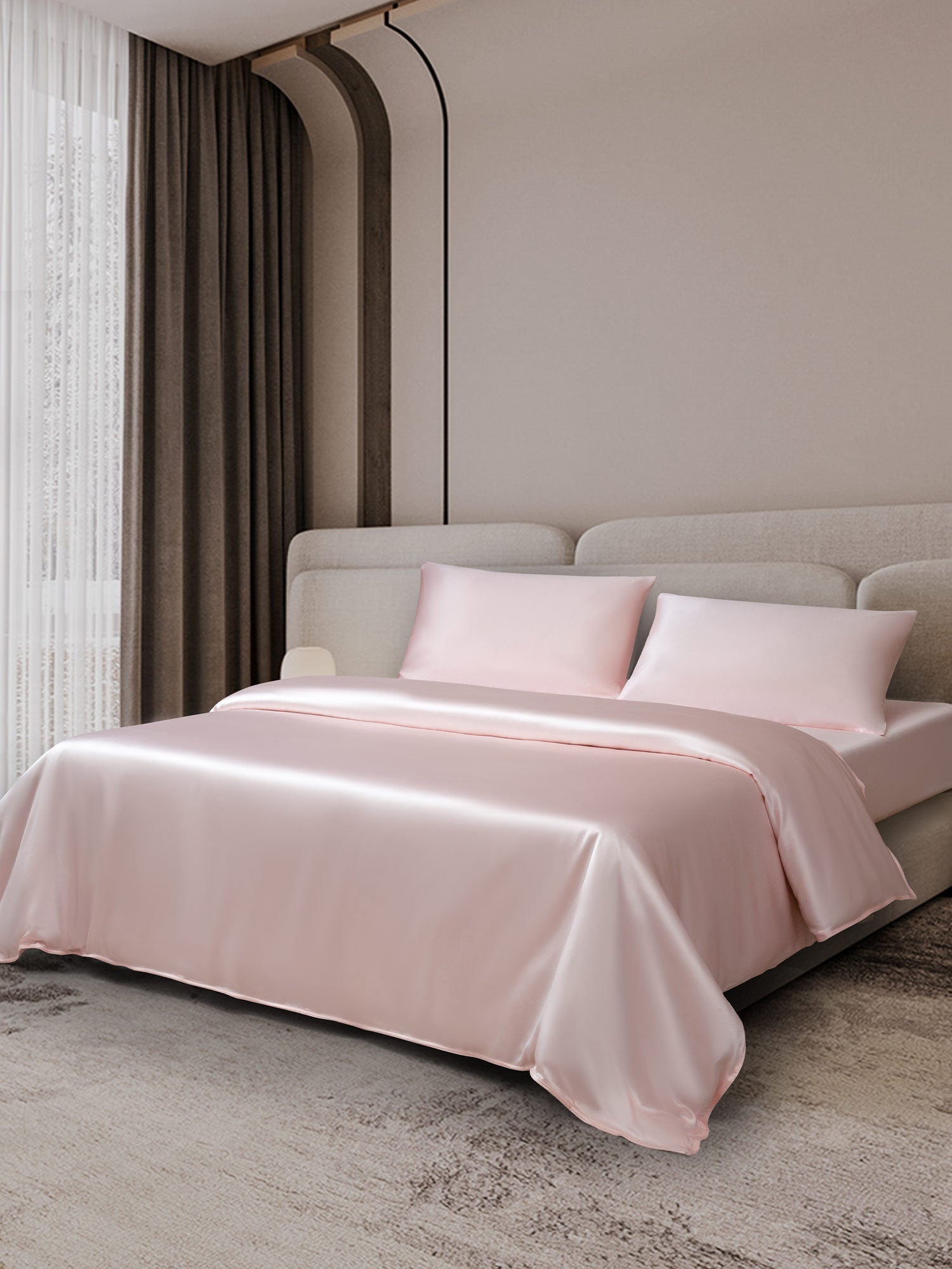 [Pink] SilkSilky-CA 25Momme Bedding Set 001