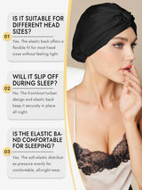 [Black] SilkSilky-CA Sleep Cap 008