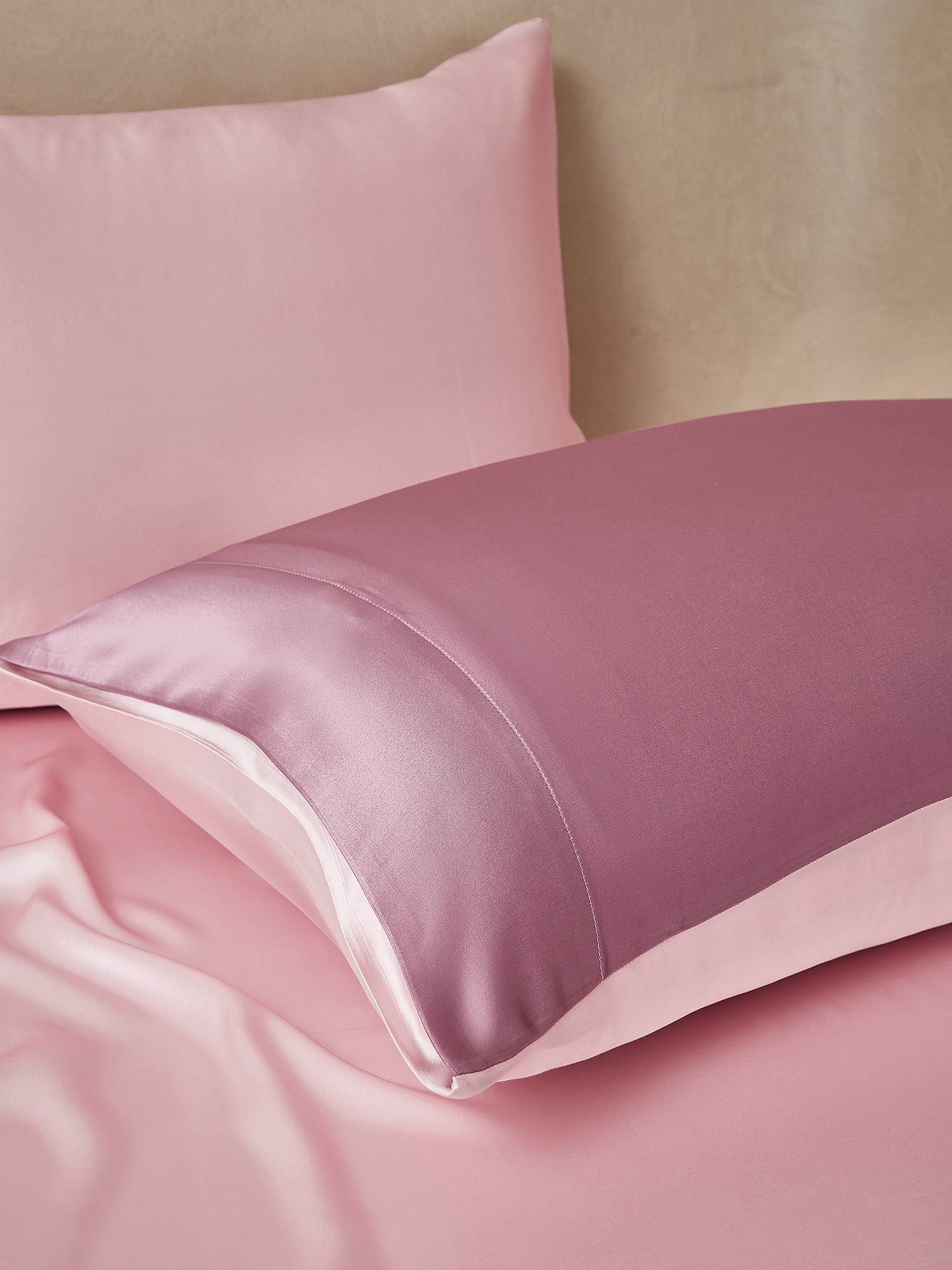 [PaleMauve+LightPink] SilkSilky-CA 19Momme Bedding Set 005